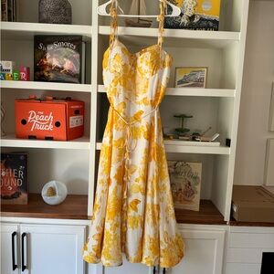 Antonio Melani Size 16 Solaia Midi Dress in Yellow Floral